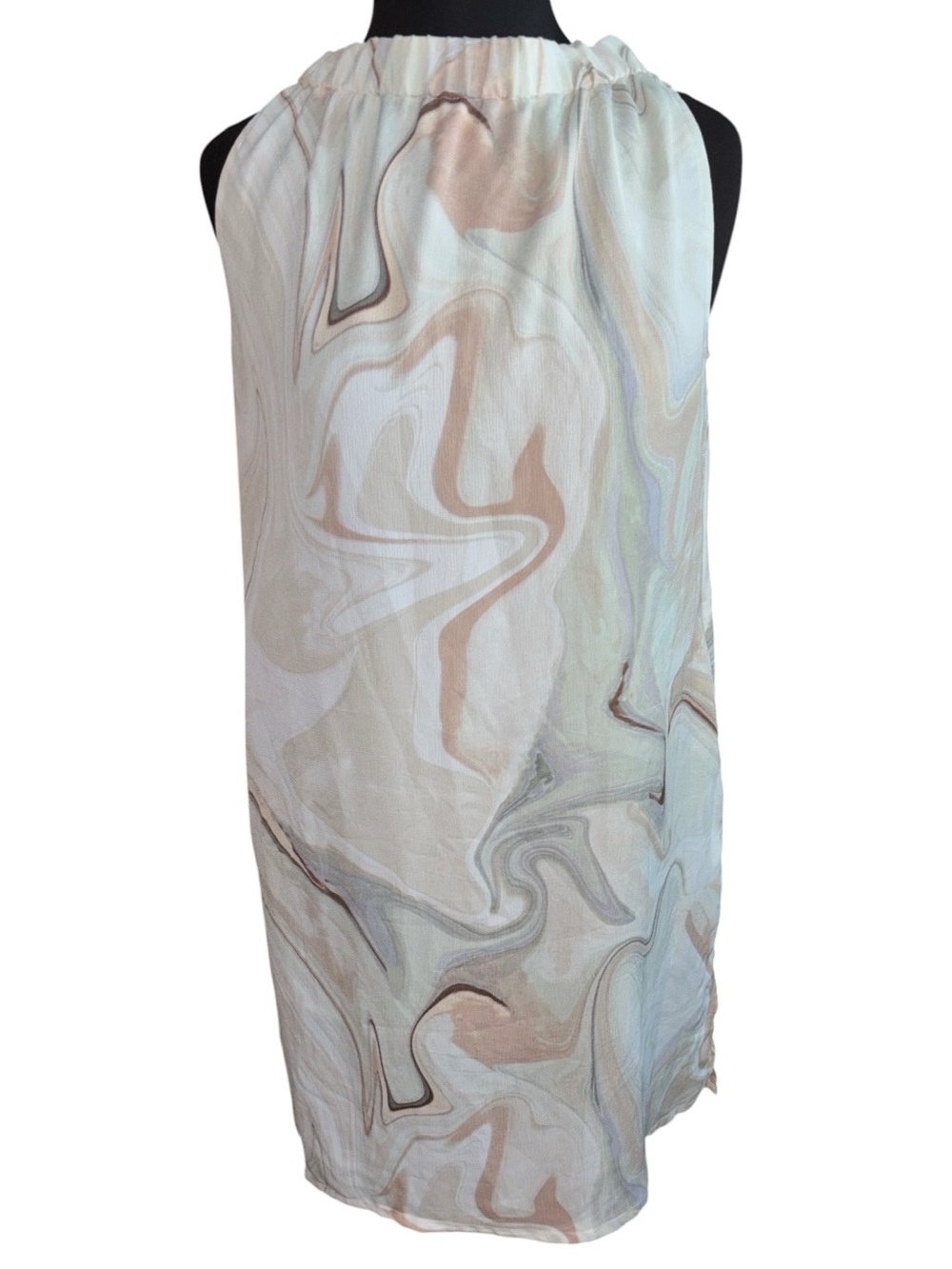 Prologue Abstract Midi Dress, P2P:16”, L:38”, Colors: Ivory/Light Gray